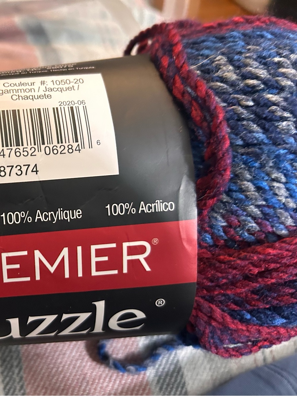 Premier Puzzle Yarn Skein in Red and Blue